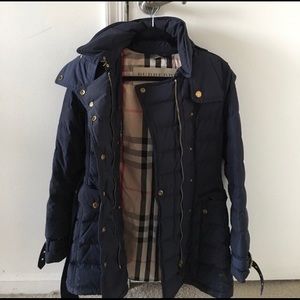 Burberry Brit goose down blue puffer coat